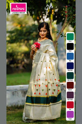 kasavu-sarees-green-border-roshini